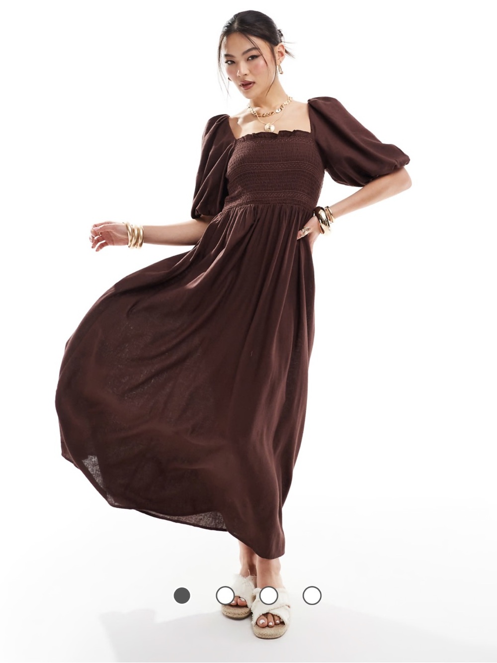 Riviera Brown Maxi Dress Size 10 Like New